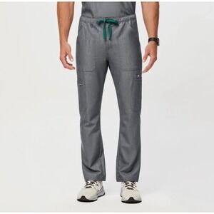 FIGS Cairo Cargo Scrub Pants Men Large Gray Healthcare Medical Workwear Pull On